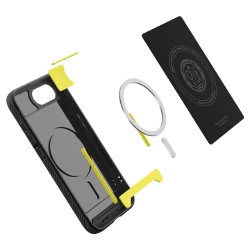 Etui für iPhone 16e Spigen Rugged Armor Mag MagSafe Mattschwarz