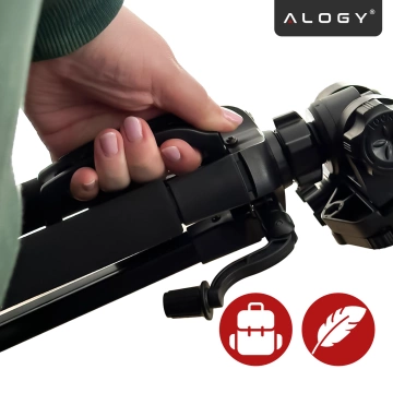 Stativ Fotografie Stativ Universal Kameraständer 1/4 Kamera Handyhalter 170 cm Alogy Schwarz