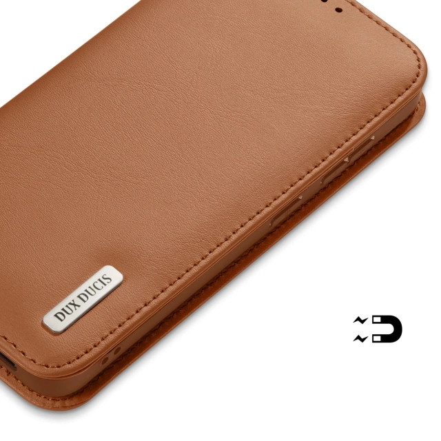 Samsung Galaxy S25 Edge Dux Ducis Hivo Lederhülle Braun