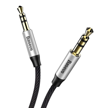 Kabel audio mini jack 3,5mm AUX Baseus Yiven 0,5m (czarno-srebrny)