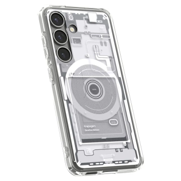 Schwarze Hülle für Galaxy S25 Zero One White Spigen Ultra Hybrid MagSafe