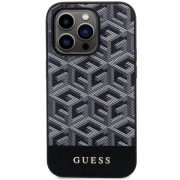 Etui na telefon Guess GUHMP14LHGCFSEK do Apple iPhone 14 Pro 6.1" czarny/black hardcase GCube Stripes MagSafe