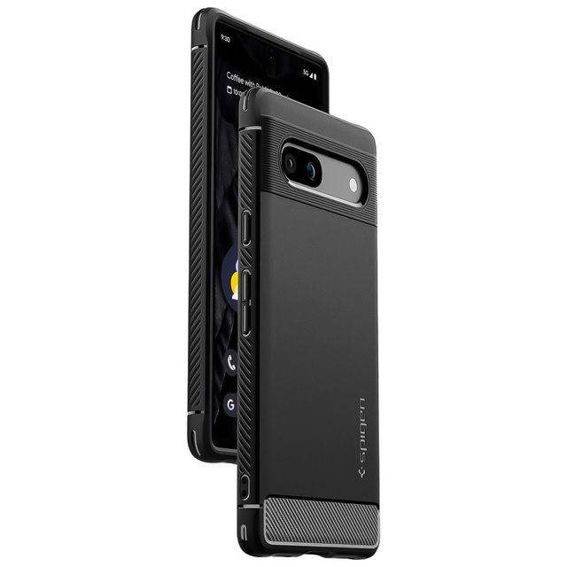 Etui ochronne na telefon Spigen Rugged Armor do Google Pixel 7a Matte Black