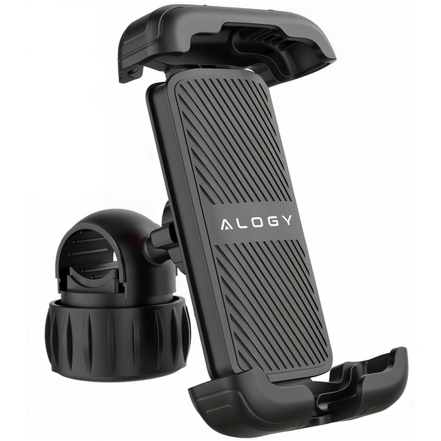 Uchwyt rowerowy do telefonu 4.7–6.8" – regulowany, obrót 360°, stabilne mocowanie na kierownicę roweru i motocykla – Alogy Sport Pro-Fit™ Czarny