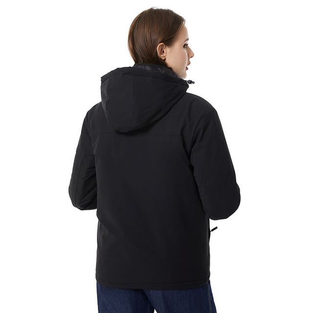 Ogrzewana podgrzewana kurtka elektryczna Unisex rozmiar XL zimowa z kapturem HJ2 Mozos czarna