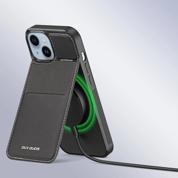 3-in-1-Brieftaschenhülle mit Ständer für iPhone 15 MagSafe RFID-blockierendes Dux Ducis Rafi Mag – Schwarz