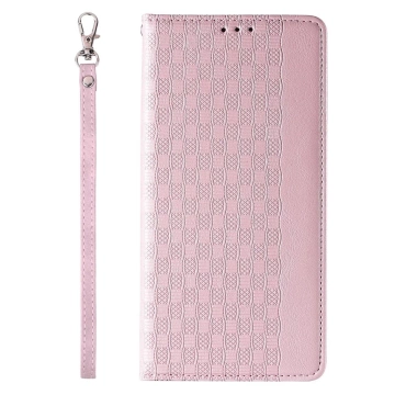 Magnetband-Hülle für iPhone 13 Pro Max Tasche Brieftasche Mini-Lanyard-Anhänger Pink
