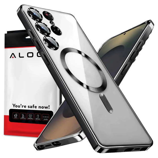 Etui do Samsung Galaxy S25 Ultra Alogy LuxeShield™️ Glamour Luxury Ring obudowa z osłoną aparatów Czarne