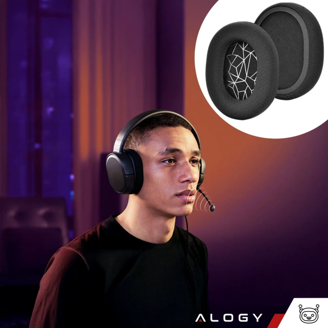 Nauszniki 2x wymienne pady gąbki do słuchawek do STEELSERIES ARCTIS 1 3 5 7 9 PRO Wireless Czarne + urządzenie do demontażu