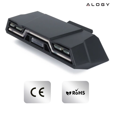 Fahrradrücklicht für das Heck des Fahrrads, LED-Beleuchtung, Rücklicht, rotes Aluminium, wasserdicht, IPX4, 50 lm, Alogy