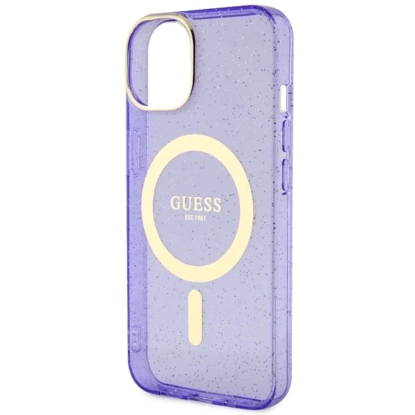 Etui Guess GUHMP14SHCMCGU do iPhone 14 6.1" hardcase Glitter Gold MagSafe