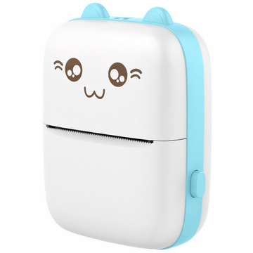 Drukuś Thermodrucker mit 6 Rollen Thermopapier für Kinder Blau