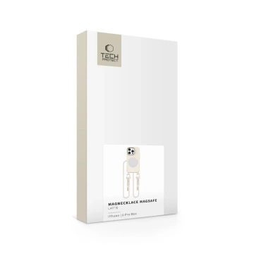 Etui für iPhone 16 Pro Max Tech-Protect Magnecklace MagSafe Latte