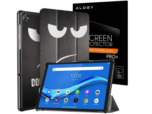 Etui Alogy Book Cover do Lenovo M10 Plus 10.3 TB-X606 Don't touch my pad + Szkło Alogy
