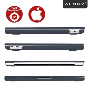 Etui do Apple MacBook Air 13 / 13.3" 2018–2021 (M1 A2337/A2179/A1932) – elastyczna, matowa obudowa ochronna, lekka i odporna – Alogy AirGuard™ Granatowy