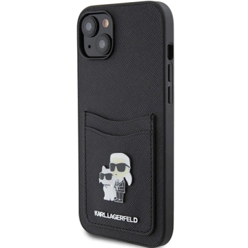 Etui Karl Lagerfeld KLHCP15SSAPKCNPK für iPhone 15 6,1" czarny/schwarz Hardcase Saffiano Cardslot Karl