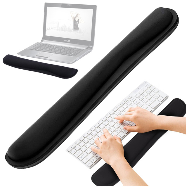 Podkładka pod ręce nadgarstki Mata żelowa do pracy przy komputerze pod nadgarstek Czarna