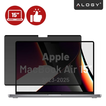 Magnetische Sichtschutzfolie für MacBook Air 15" (2023–2025) – Sichtschutz, einfache Installation, Aufbewahrungsabdeckung, Blendschutz – Alogy SecureView™
