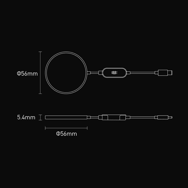 Ładowarka indukcyjna Qi Bezprzewodowa MagSafe Baseus Simple Mini2 15W do iPhone 14 13 12 Czarna