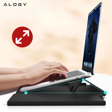 Torba na laptopa Alogy FlexCase Pro wielofunkcyjna rozkładana z podstawką i podkładką na myszkę do Macbooka 13/ 14" Czarna