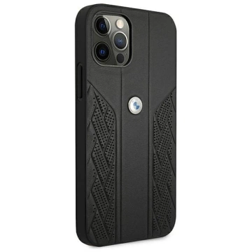BMW BMHCP12LRSPPK Phone Case für Apple iPhone 12 Pro Max 6.7" schwarz/schwarz Hardcase Leather Curve Perforate