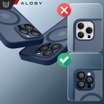 3-in-1 Hybrid-Glashüllen-Set für Apple iPhone 16 Pro: Schutzhülle mit Hybrid-MagSafe-Funktion und Linsenschutz, 2x Displayschutzfolie aus gehärtetem Glas, Alogy 3-in-1 Hüllen-Set, Marineblau