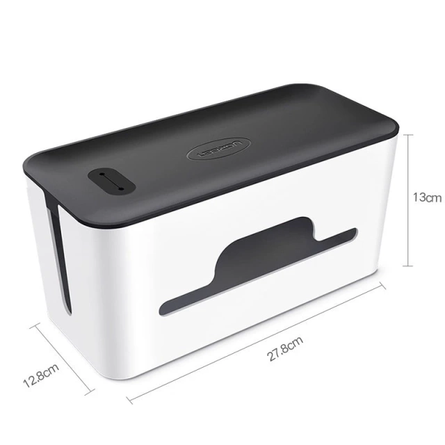Organizer do kabli UGREEN pudełko pojemnik na listwy S 27,8x13x12,8cm czarno-biały (LP110)