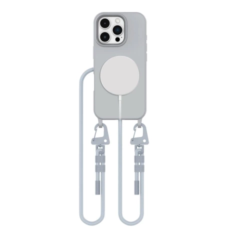 Etui für iPhone 16 Pro Max Tech-Protect Magnecklace MagSafe Grau
