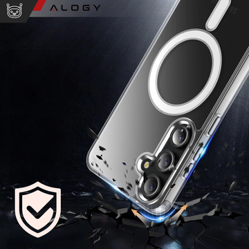 Hülle für Samsung Galaxy S24 Mag Safe Case Rückseite Gehäuseabdeckung Anti-Shock Clear Alogy Transparent