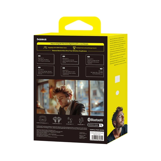 Słuchawki Baseus Bowie M2s Ultra TWS z ekranem LCD – białe
