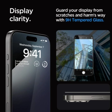 Spigen Glas.tR „Ez Fit“ FC 2er-Pack gehärtetes Glas für Apple iPhone 15 Pro Schwarz