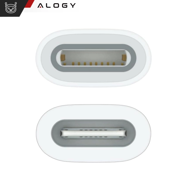 Adapter Alogy Pencil Charger do rysika USB-C Lightning do Apple Pen umożliwiający ładowanie kablem Biały