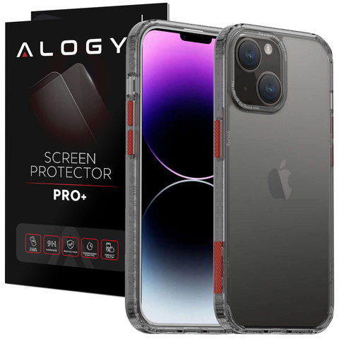 Alogy Protective Case Schutzhülle für Apple iPhone 14 Plus Schwarz und Klarglas