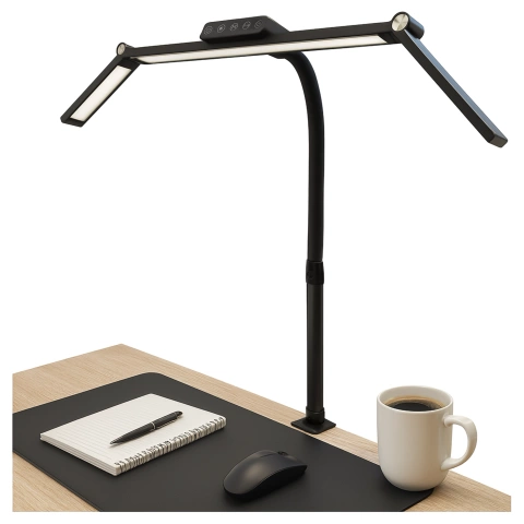 Alogy DeskPro™ LED-Schreibtischlampe mit faltbarem Design, einstellbarer Helligkeit und Vollspektrumlicht, inklusive Tischhalterung und Augenschutz