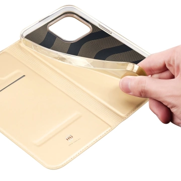 Dux Ducis Skin Pro Holster Flip Cover für iPhone 14 Pro gold