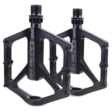Plattform-Fahrradpedale für MTB-Fahrräder, Aluminium 9/16" Schwarzes Aluminium-Set [2 Stk.]