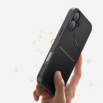 iPhone 16 Hülle Dux Ducis Rafi II Mag MagSafe RFID Ständer Schwarz