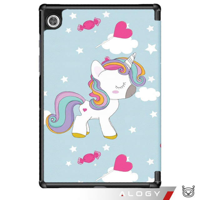 Etui do Samsung Galaxy Tab A11 (X130/X135) / A9 2023 8.7" (X110/X115) obudowa na tablet Case Alogy Book Cover Unicorn Jednorożec niebieskie