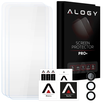 Alogy Glass Pack 3x Gehärtetes Glas für den Bildschirm 9h Glas für das Objektiv für Apple iPhone 14 Pro