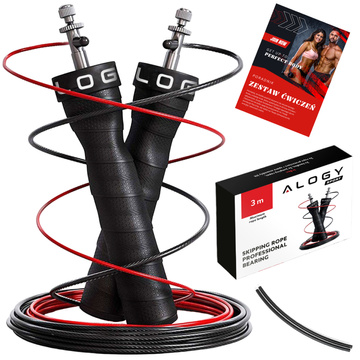 Verstellbares Boxseil Crossfit Fitness Alogy Sport mit austauschbaren Gliedern 300 cm Lager bequem Schwarz