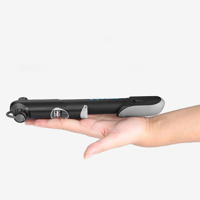 Pompka rowerowa ręczna Alogy Bike Pump z miernikiem ciśnienia powietrza Czarna