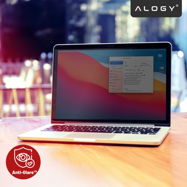 Magnetyczna folia prywatyzująca do MacBook Air 13" 2018–2021 – ochrona prywatności, łatwy montaż, pokrowiec do przechowywania, redukcja odblasków – Alogy SecureView™