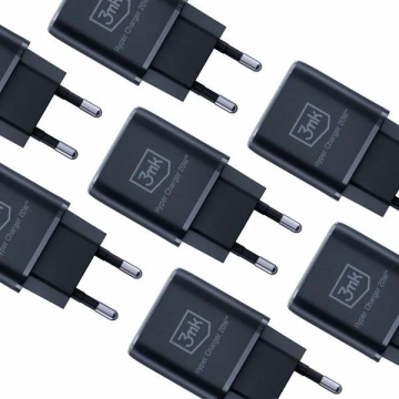 3mk HyperCharger 20W Wandladegerät 1xUSB-C 1xUSB-A PD/QC Schwarz