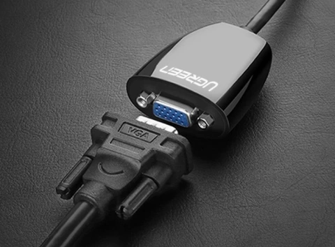 UGREEN Kabel Kabeladapter unidirektionaler Adapter von HDMI (männlich) auf VGA (weiblich) FHD schwarz (MM105 40253)