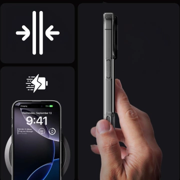 Hülle für iPhone 16 Pro Max Spigen Liquid Crystal Mag Magsafe Schutzhülle klar