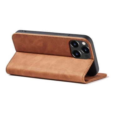 Magnet Fancy Case Hülle für iPhone 13 Pro Tasche Kartenetui Kartenständer Braun