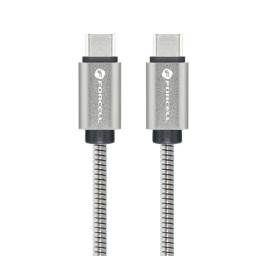 USB-C-auf-USB-C-Kabel 100 W 1 m Forcell Steel QC 4.0 PD E-Mark