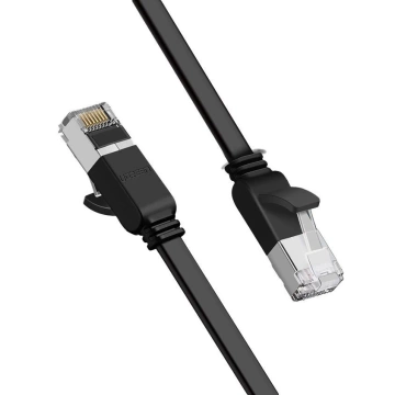 UGREEN Kabel flach Internet Netzwerkkabel Ethernet Patchkabel RJ45 Cat 6 UTP 1000 Mbit/s 1 m schwarz (NW101 50184)