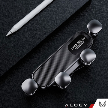 Autotelefonhalter für Autogrill, Schwerkraft, für Alogy Airvent Lüftungsschlitze, Schwarz