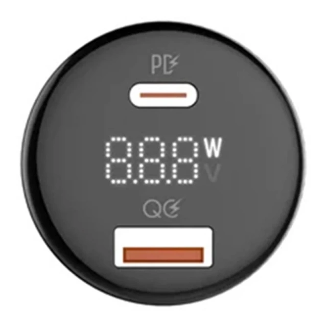 Ładowarka samochodowa LDNIO C101, USB + USB-C, 100W + kabel USB-C do Lightning (czarna)